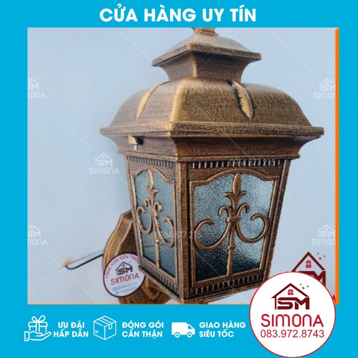Đèn treo ngoài trời, đèn treo tường cổ điển + tặng kèm bóng led simona dc0106