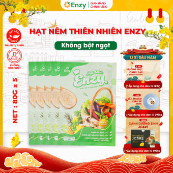 Hạt Nêm Rau Củ Không Bột Ngọt Enzy, Hạt Nêm Thuần Chay Từ Rau Củ Tự Nhiên 5 gói (80g/gói)