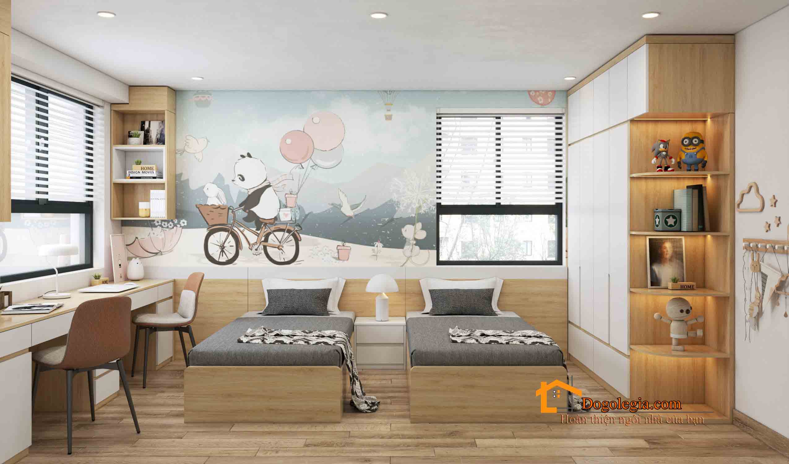 Phòng ngủ trẻ em đẹp độc đáo dành cho 2 bé - Anh Tân - Phú Thượng