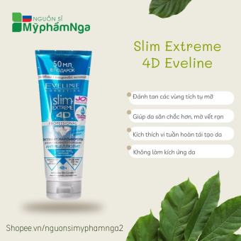 Kem tan mỡ giảm rạn Slim 4D Eveline 250ml