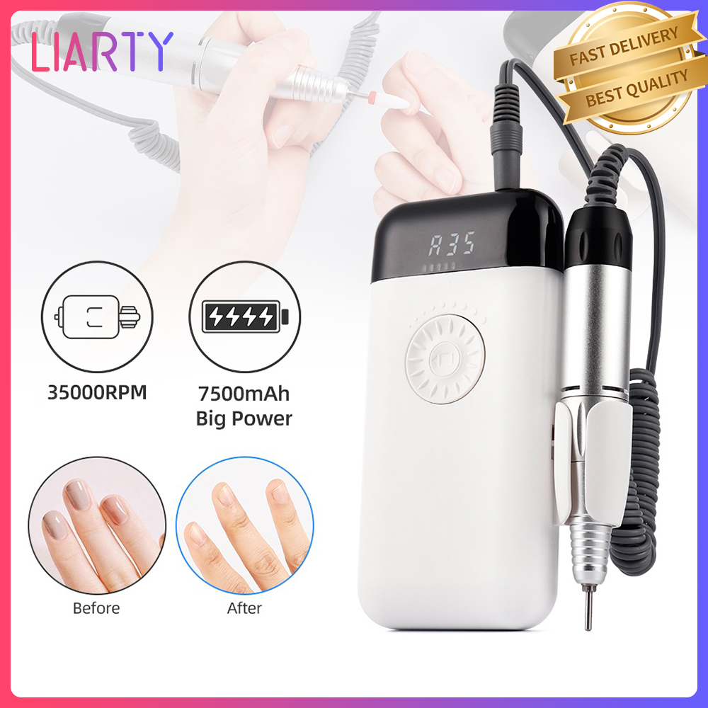 Gambar LIARTY Nail Drill Polisher 35000RPM Portable Rechargeable Electric Nail File Manicure Machine
