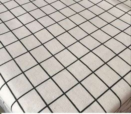 Vải caro trắng sọc đen trải bàn trang trí decor chụp hình size 2mx1m5