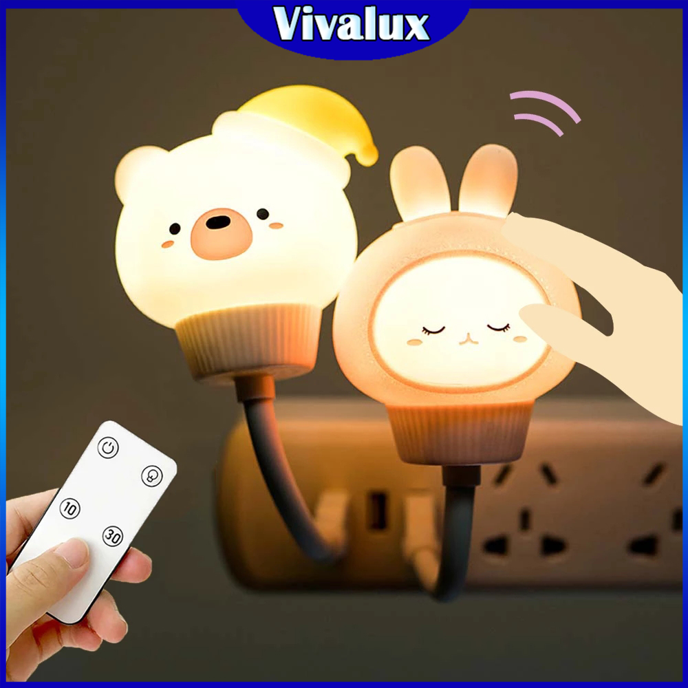 Vivalux Đèn Ngủ LED Chlidren USB Bảo Vệ Mắt Đèn Ngủ Hoạt Hình Dễ Thương Điều Khiển Từ Xa Cho Bé Đèn Ngủ Trang Trí Phòng Ngủ Quà Tặng Giáng Sinh
