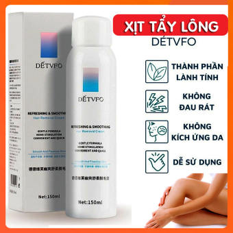 Kem Tẩy Lông Detvfo,  Kem Tẩy Lông Dạng Xịt DETVFO - Tẩy Lông Nhanh Gọn , Dịu Nhẹ Lành Tính