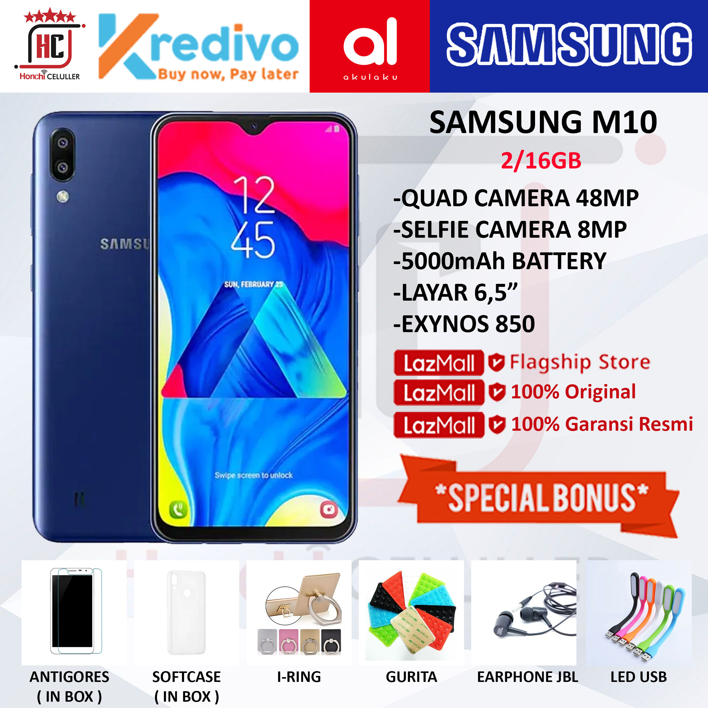 SAMSUNG M10 2/16GB GARANSI RESMI SEIN ORIGINAL FULL BONUS Harga  1,575,000 Ringgit*Penghantaran Percuma