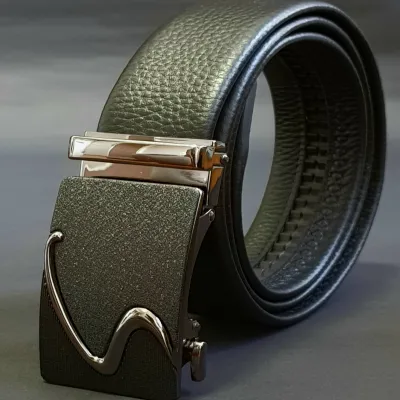 GS99 (115cm) Genuine Cowhide Automatic Ratchet Metal Buckle Head Leather Belt (6)