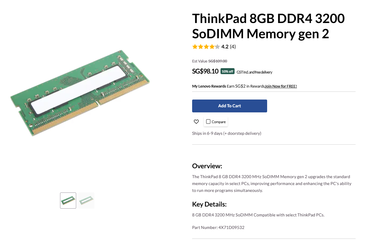Ddr4 8Gb Ram - Kingston Hyperx Fury & Crucial Laptop/Desktop