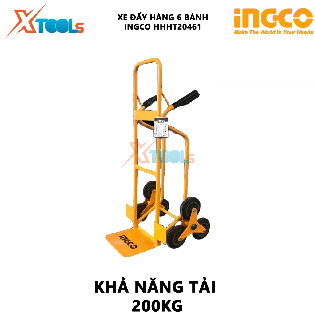 200kg xe đẩy hàng 6 bánh leo cầu thang ingco hhht20461