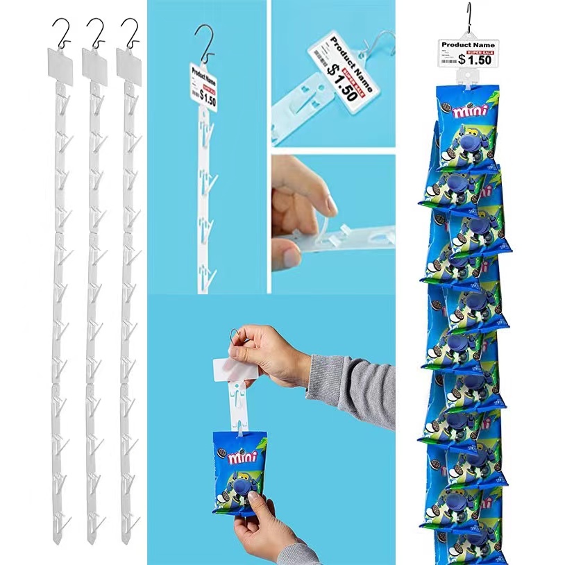 PH Stock&COD] Supermarket Snack Plastic Hanging Strips /Store Hang Snacks  Display Hanger Hooks /Hanging Commodity Promotion Retail Storage  Strip/Useful Shop Merchandising Clip Strips (No Hook)