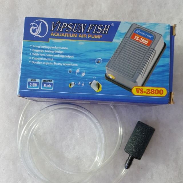 Combo máy sủi oxy 1 vòi, dây oxi, cục sủi cho hồ cá