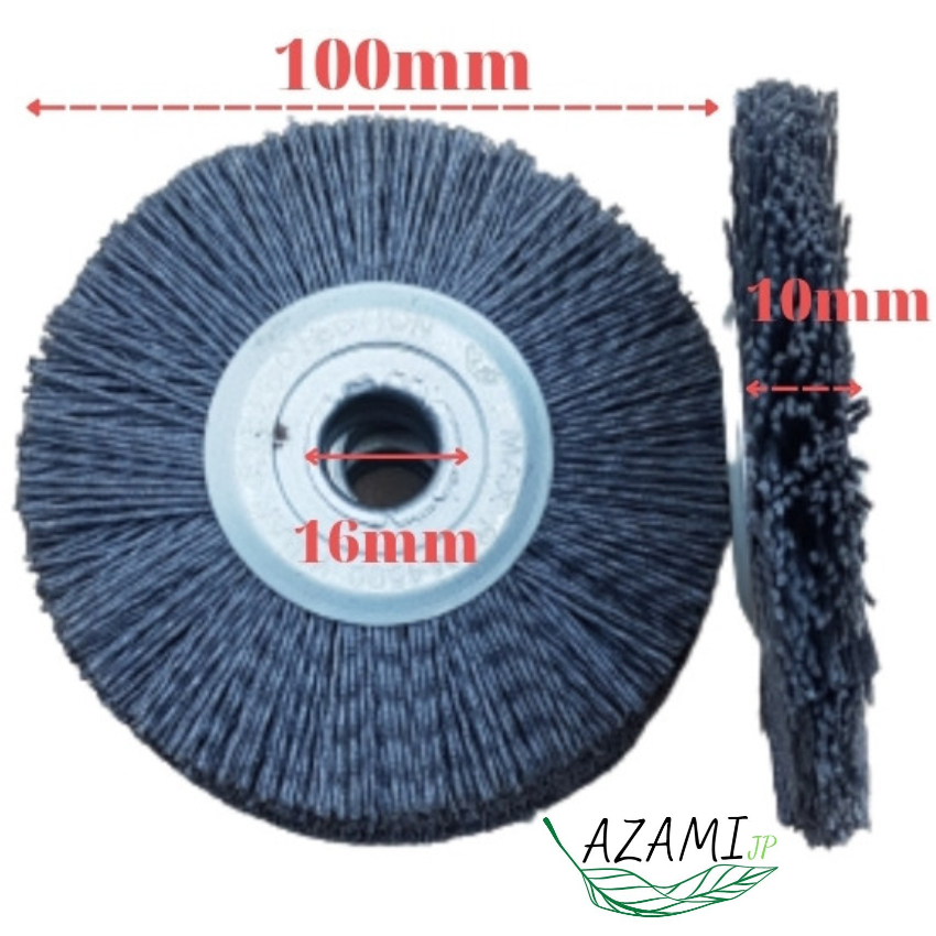 Bánh cước sợi nylon cát đánh gỗ, chổi cước chà gỗ, chổi quật gỗ sợi 0.8mm, 100mm x 16mm x 10mm, hàng công ty