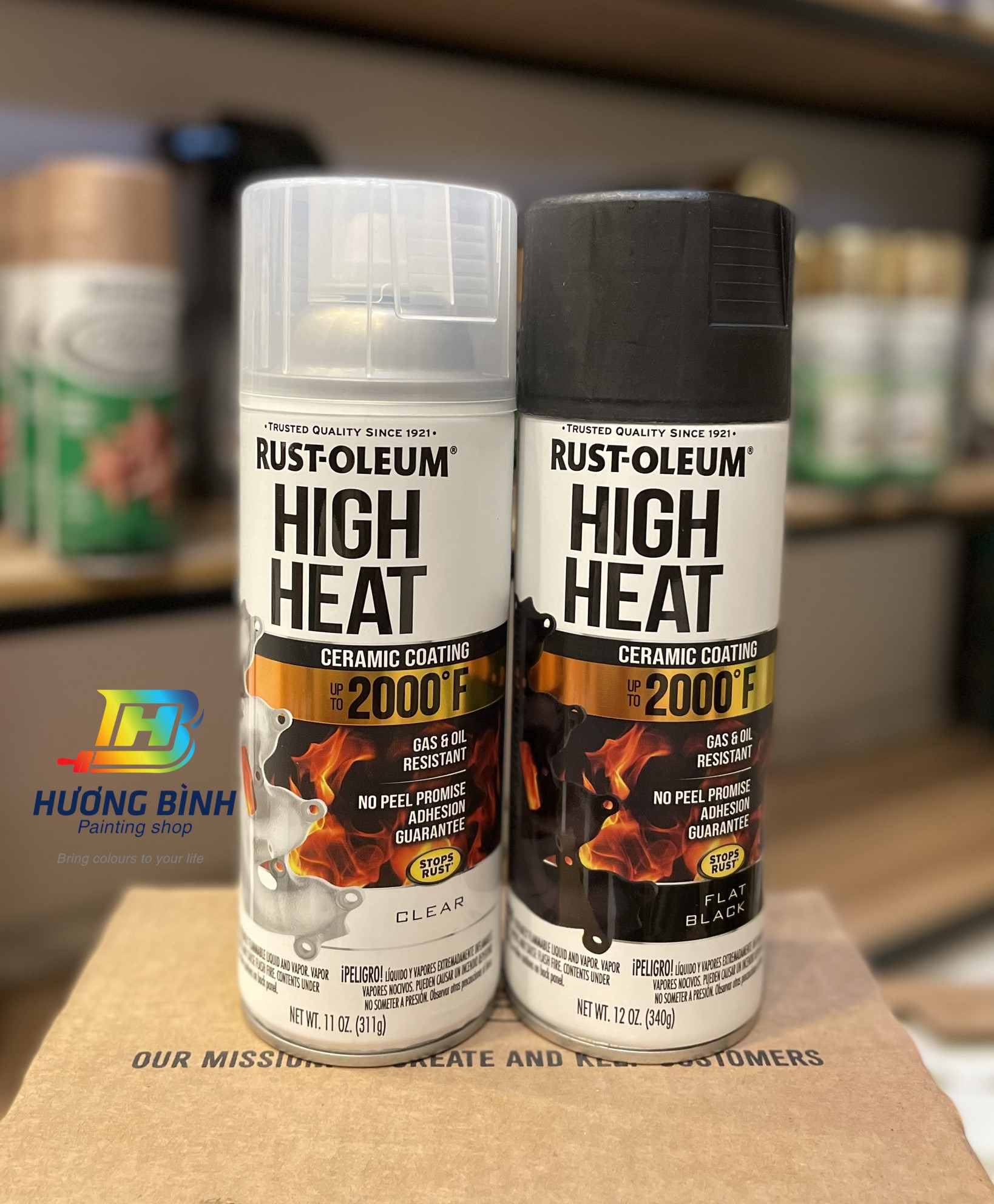 Sơn xịt chịu nhiệt rust-oleum high heat ceramic coating 2000 độ f ~ 1093 độ c