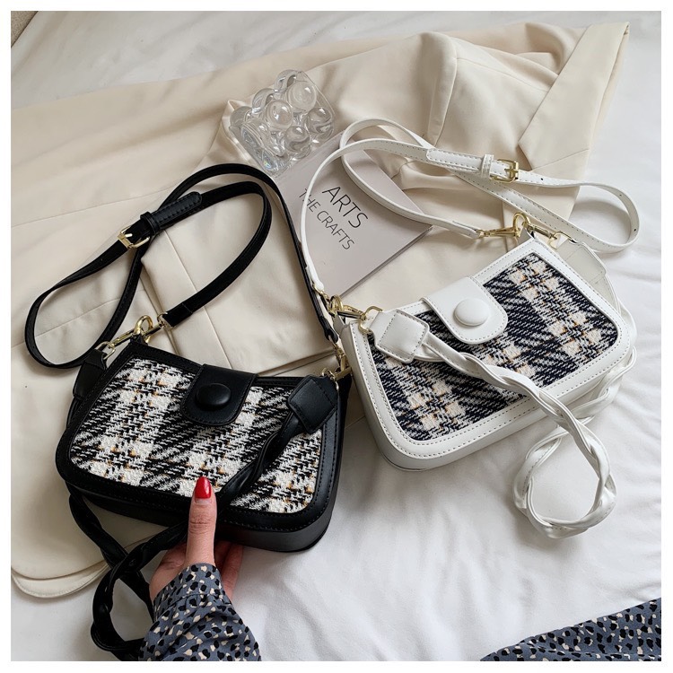 Túi đeo chéo nữ , túi kẹp nách đeo vai da dạ  cute 2 dây phong cách Hàn Quốc hottren2022