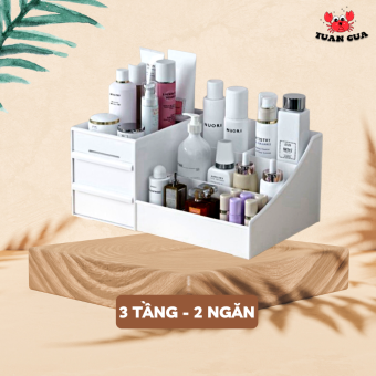Kệ Mỹ Phẩm Loại To, Kệ Mỹ Phẩm Đa Năng Có Ngăn Kéo, tủ đựng mỹ phẩm để bàn, tủ đựng mỹ phẩm tiện dụng tuancua