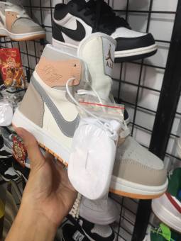 Giày Jordan Cổ Thấp Nam Nữ, Giày Sneaker JD1 Hồng Đen Cổ Thấp Thời Trang Cao Cấp