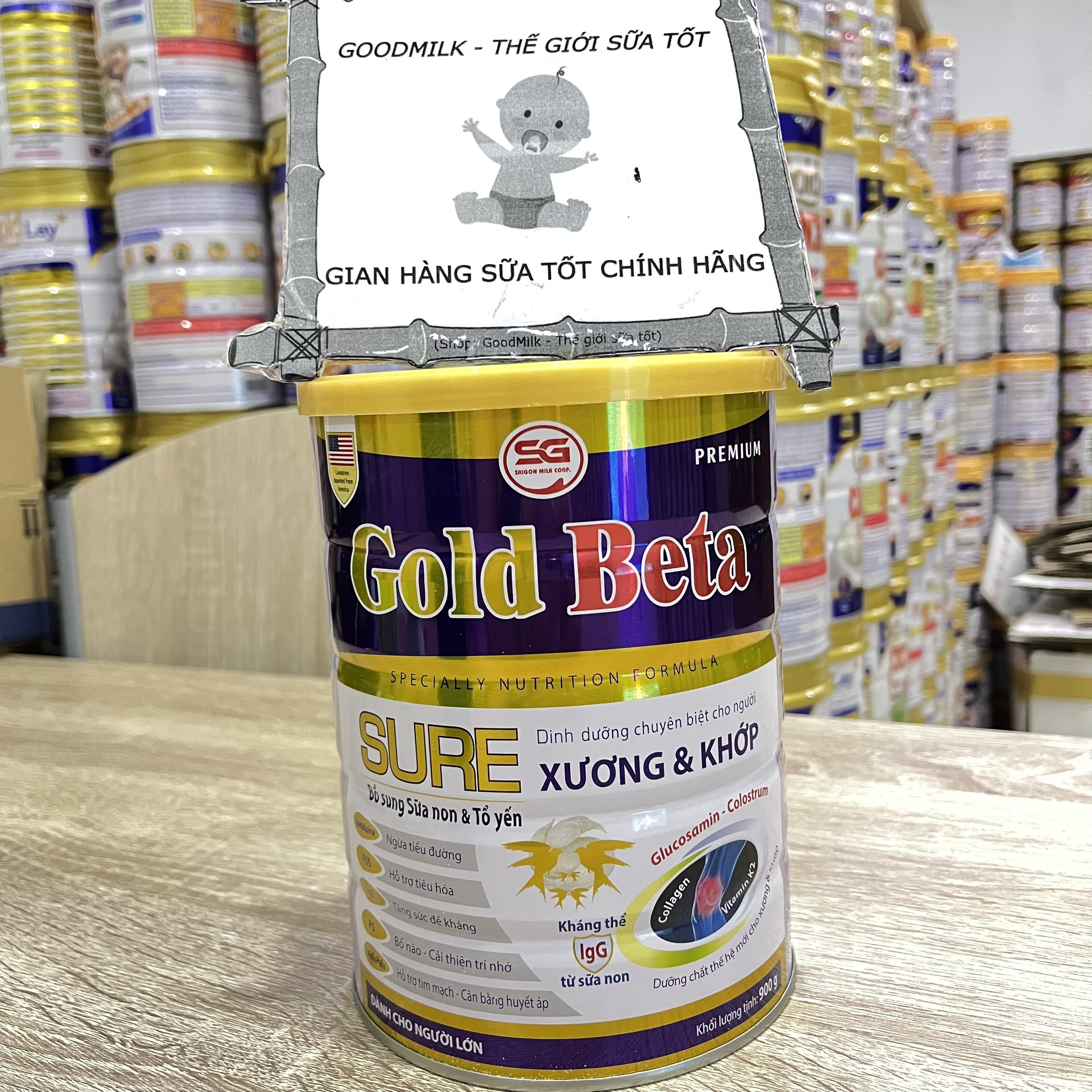 Sữa cho người già chăm sóc xương khớp gold beta sure 900g – ngừa loãng xương tiểu đường