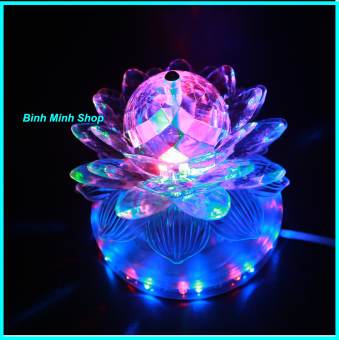 Đèn sen xoay hoa sen đổi màu, đèn bàn thờ hoa sen xoay tròn - 1 Đèn Led Bông Sen Quay