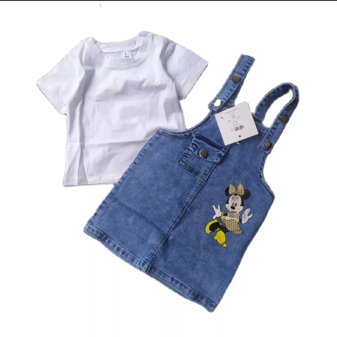 Yếm váy jeans tặng kèm áo cho bé gái 8-17kg
