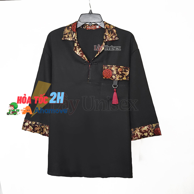 [HCM]Áo Shanghai nam nữ cổ vest gấm hán phục cổ điển thích hợp cosplay - Lay Unisex