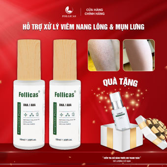Combo 2 Xịt Viêm Nang Lông Follicas Giúp Giảm Mụn Lưng Viêm Lỗ Chân Lông 50ml