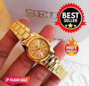 Seiko 5 Gold Automatic Stainless Steel Watch for Men/Women