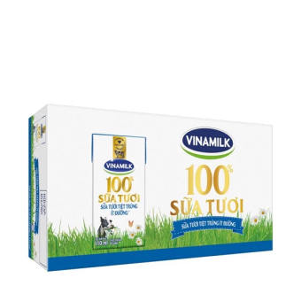 Thùng 48 hộp Sữa Tươi Tiệt Trùng Vinamilk Ít Đường 110ml