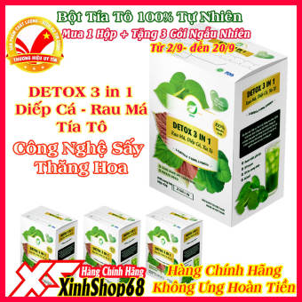 Nước uống Detox Rau má Diếp cá Tía tô, bột detox3 in 1 đẹp da, Công Nghệ Sấy Thăng Hoa, Bột Rau Má, Bột Diếp Cá, Bột Tía Tô.