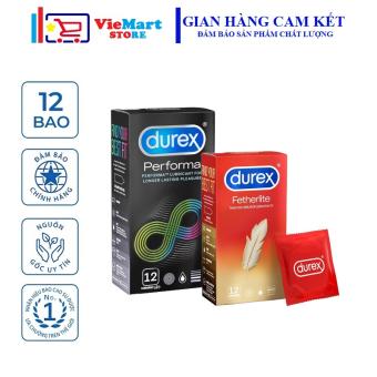 Bao cao su Durex Performa 12 bao + Bao cao su Durex Fetherlite 12 bao
