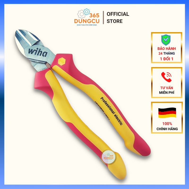 Kìm cắt cách điện 1000v wiha 43340 germany 180mm - hàng chính hãng