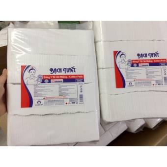 Bông cắt miếng sẵn Bạch Tuyết ( 7x7cm ) Gói 0.5kg – Bông dùng trong spa, phun xăm, vệ sinh cá nhân