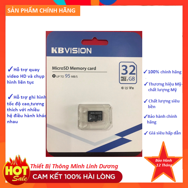 Thẻ nhớ micro sd kbvision 32gb/64gb/128gb ultra class 10 - bảo hành chính hãng