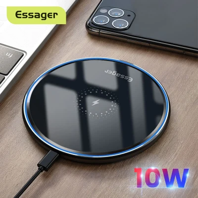 Essager 10W 15W Qi Wireless Charger For iPhone 12 11 Pro Xs Max X Xr 8 Induction Fast Wireless Charging Pad For Samsung S10 Xiaomi mi 9 (1)