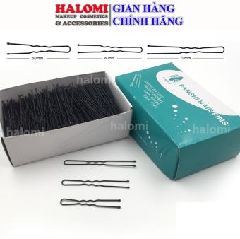 500g Kẹp Gim Chữ U Cài Tóc Chuyên Nghiệp chính hãng HALOMI bọc sơn đen chống gỉ có sẵn 3 size S,M,L