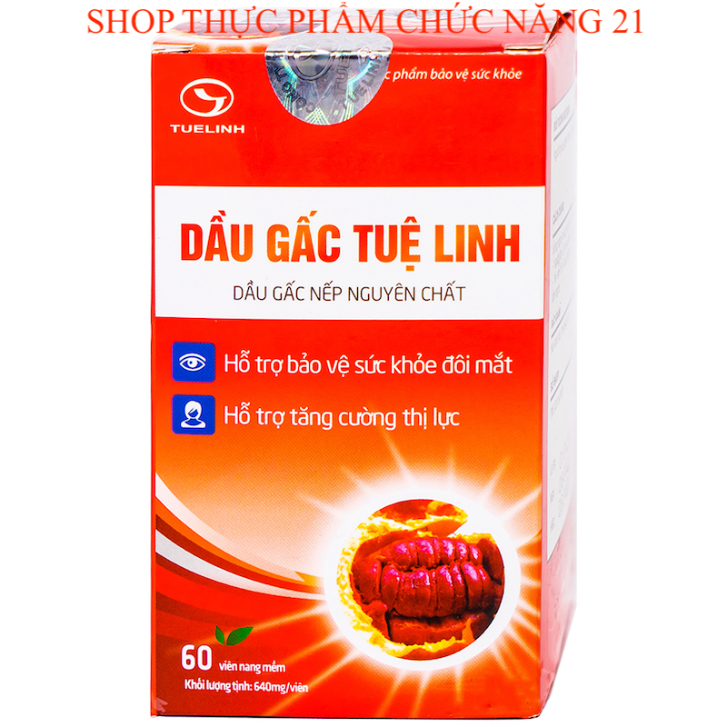 VIÊN DẦU GẤC TUỆ LINH - Dầu gấc nếp nguyên chất hộp 60 viên.