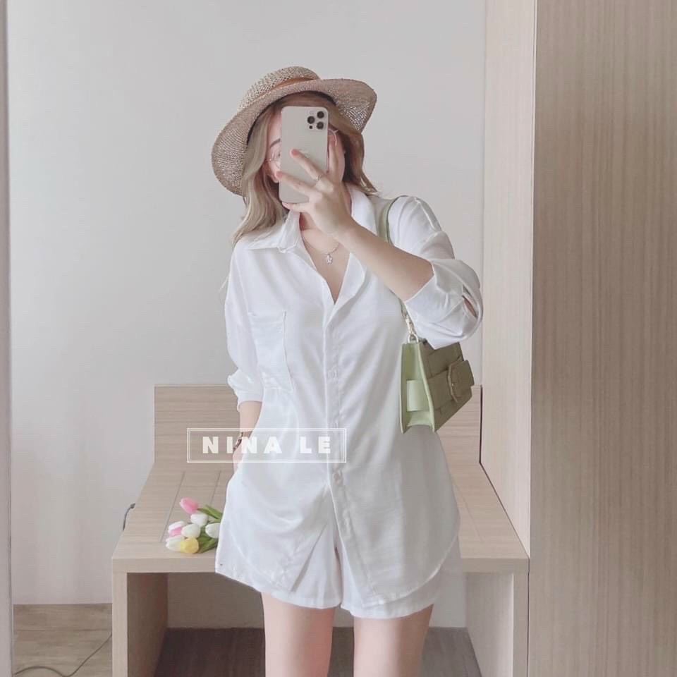 [Voucher 50k Freeship Max 0 đồng toàn quốc] Set bộ đùi nữ mặc đi biển, quần short nữ, set bộ sơ mi tay dài form rộng, bộ nữ mặc đi chơi nhiều màu dễ thương