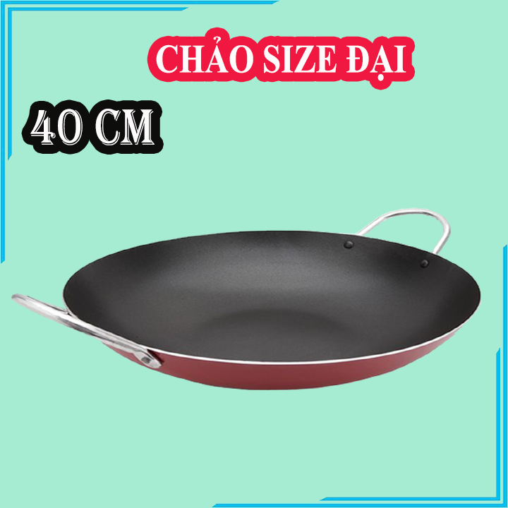 Chảo chống dính 2 quai sâu lòng size 40 cm - Chảo chống dính 2 quai cao cấp hàng KYOFA chính hãng