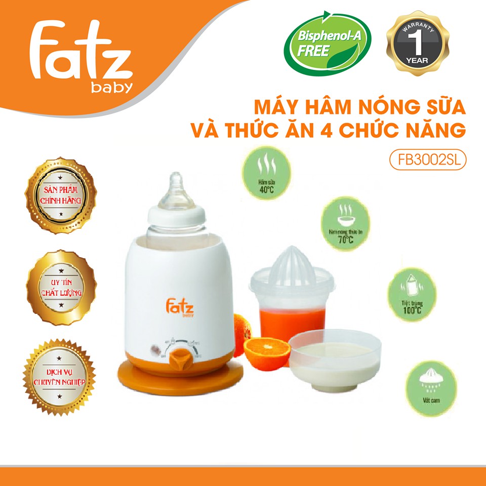 Máy hâm sữa Mono 2 Fatz Baby FB3002SL 4 chức năng Fatzbaby hâm nóng, giữ