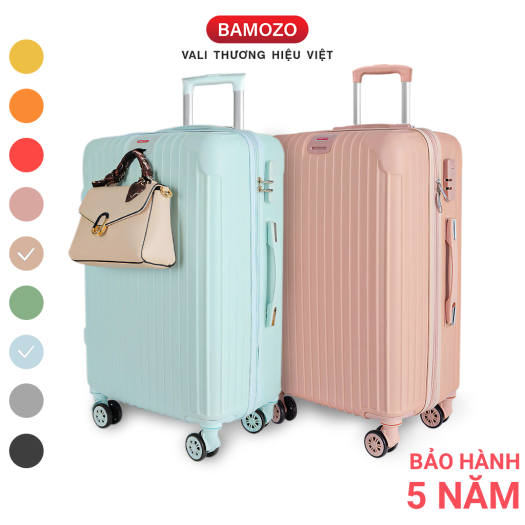 Vali kéo du lịch bamozo 8801 20inch 24inch, vali nhựa bảo hành 5 năm, vali xách tay, vali kí gửi, vali thương hiệu việt bamozo,