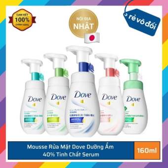Sữa rửa mặt Dove bọt mịn với tinh chất Serum làm sạch sâu dưỡng da sáng, căng mịn, ngừa lão hóa 160ml - Nhật Bản