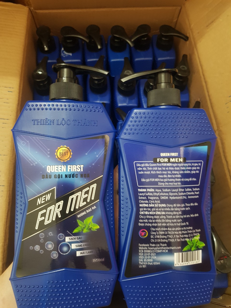 Dầu gội đầu hương nước hoa For Men Bạc Hà 650ml- Dầu gội đầu cho nam hương bạc hà mát lạnh sảng khoái, sạch gàu