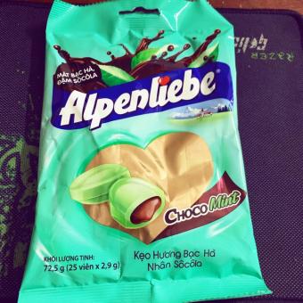 Kẹo Alpenliebe hương bạc hà nhân Socola gói 25viên (725g