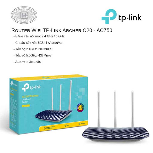 Bộ phát wifi tp-link archer c20 wireless ac750 archer c20 | router wi-fi băng tần kép ac750 - tp-link bộ phát wifi tp-link archer c20 ac750mbps router wifi chuẩn ac750 băng tần kép