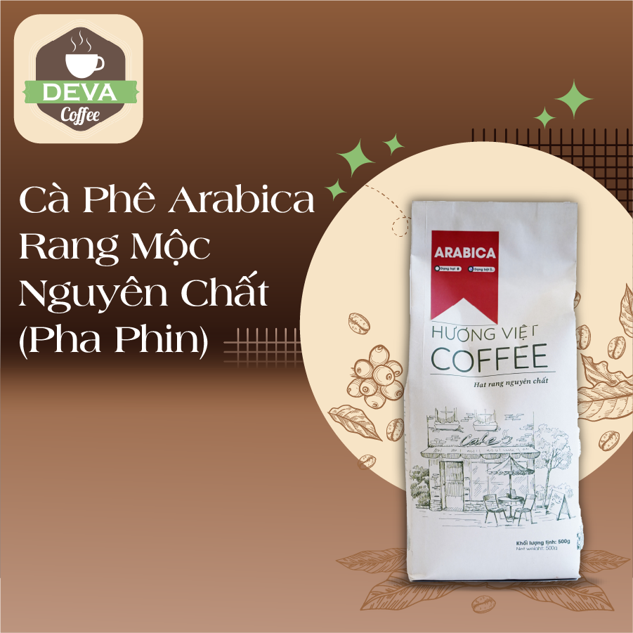 Cà Phê Arabica Rang Mộc Nguyên Chất