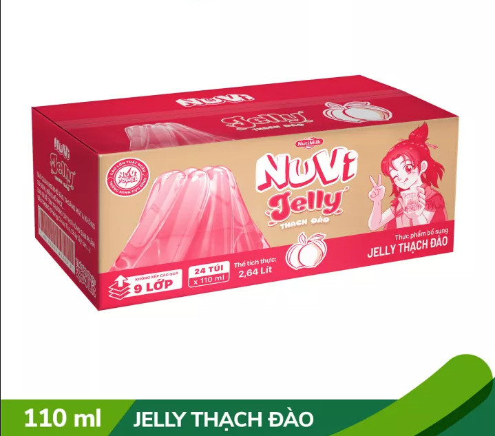 [CÓ THẺ ĐỔI QUÀ] Thùng 24 Túi Nuvi Jelly Thạch Đào túi NuVi Power 110ml - Thương Hiệu NUTIFOOD - TTGT89