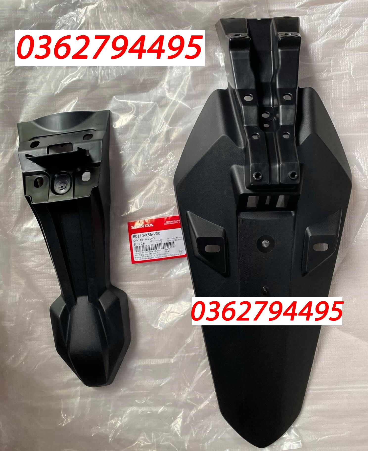 Bộ đuôi dè sau/ Chắn bùn đuôi sau Winner v1 Zin chính hãng Honda (gắn được cho Winner X) -2 miếng