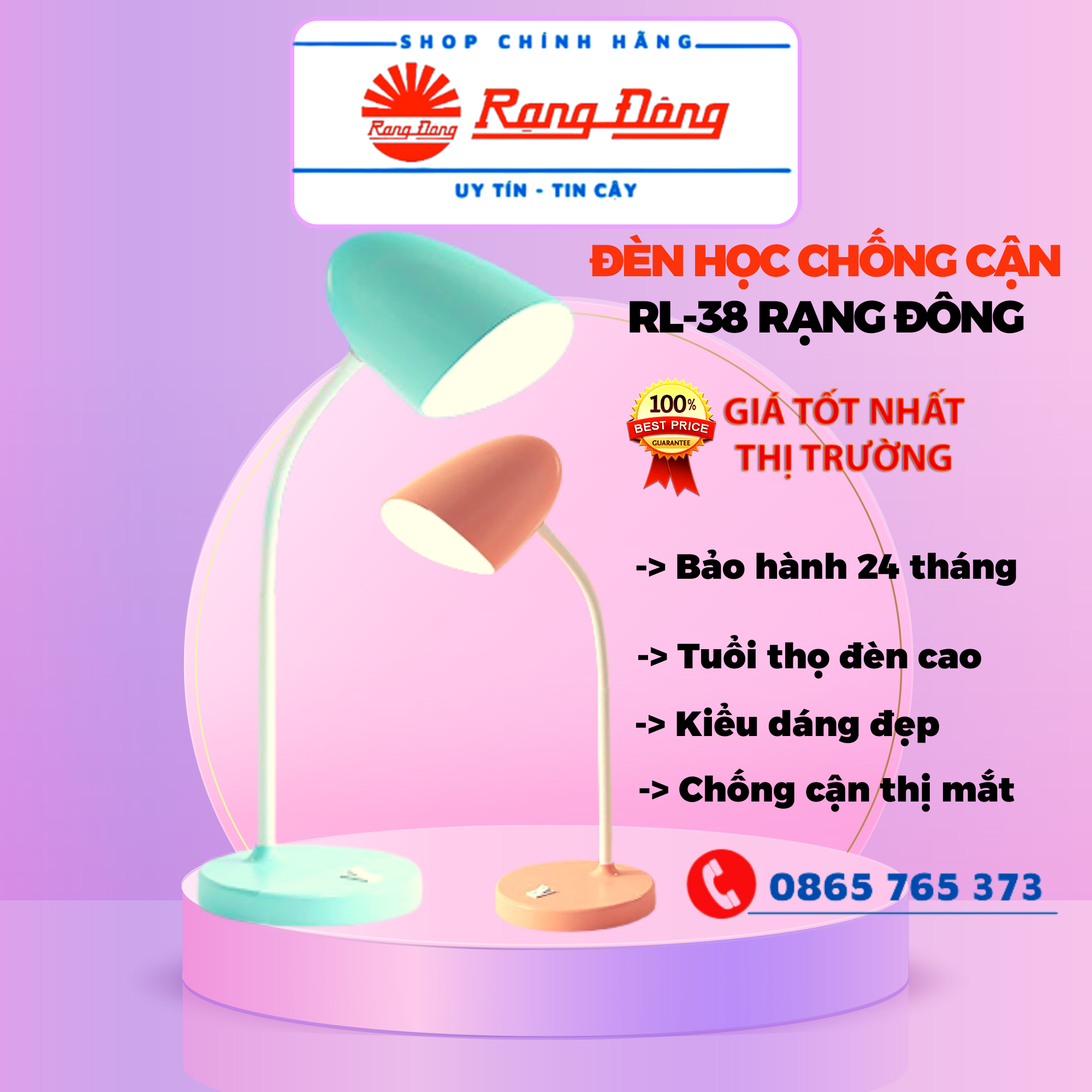 Đèn bàn, đèn học chống cận thị Rạng Đông RL-38