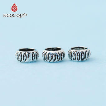 Charm bạc chặn hạt họa tiết - Ngọc Quý Gemstones