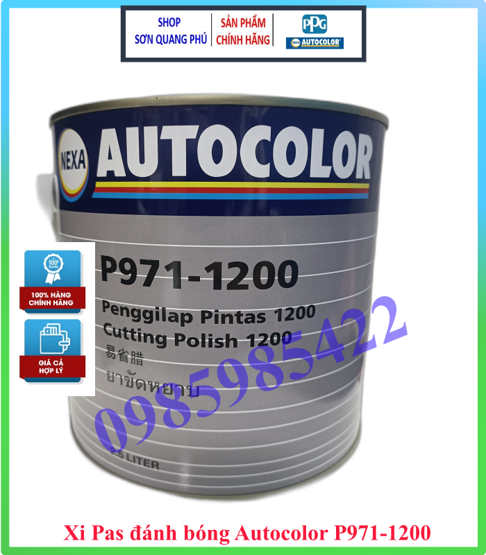 P971-1200 Xi Bát đánh bóng 1200 loại 2.5L Pas bóng 1200 Bát Autocolor 1200