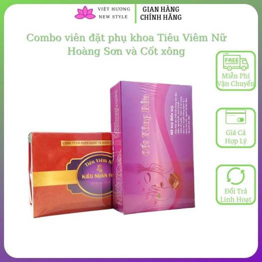 Combo viên đặt phụ khoa Tiêu Viêm Nữ Hoàng Sơn và Cốt xông rửa vệ sinh vùng kín Newstyle DDVS07