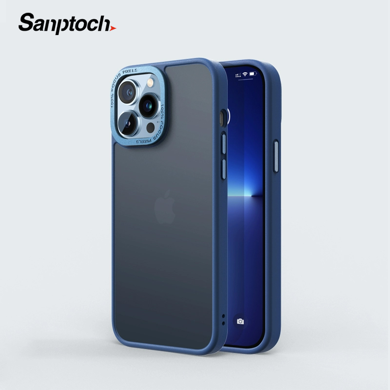 Sanptoch ốp điện thoại mờ trong suốt cho iphone 11 / 12 / 13 / 14 pro max với khung ống kính máy ảnh kim loại vỏ chống sốc cấp độ quân sự cho iphone 14 plus ốp bảo vệ mỏng